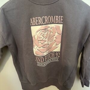 Abercrombie & Fitch Gray Sweatshirt with Pink Graphic
